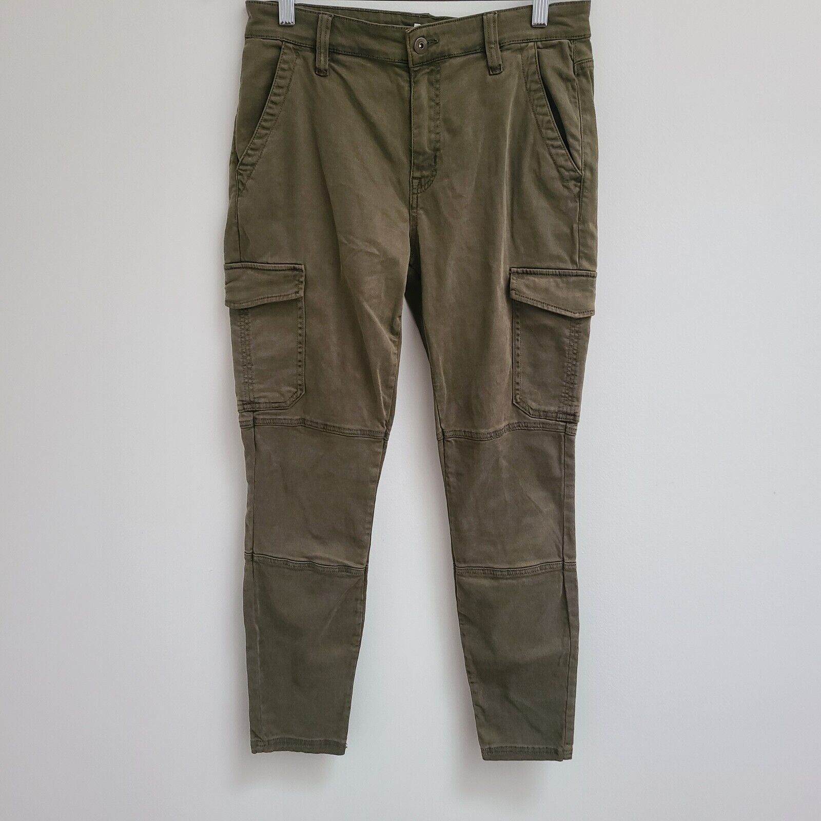 H&M Utility Cargo Skinny Pants High Waisted Green Casual Pant Women's SZ 10  | eBay | eBay US
