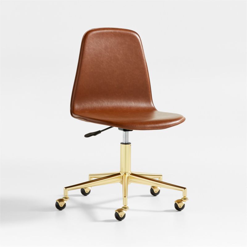 Class Act Brown and Gold Kids Desk Chair + Reviews | Crate & Kids | Crate & Barrel