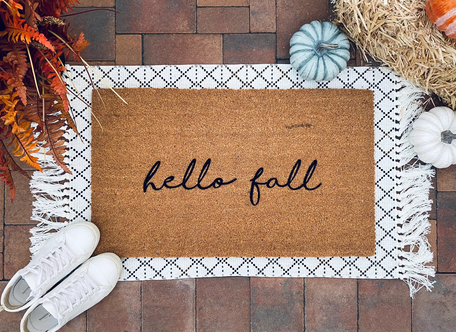 Welcome doormat  hello fall  front door mat  Halloween | Etsy | Etsy (US)