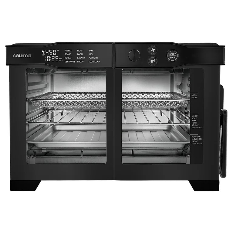 Gourmia French Door 6-Slice Digital Toaster Oven Air Fryer with Integrated Temperature Probe, 24L... | Walmart (US)