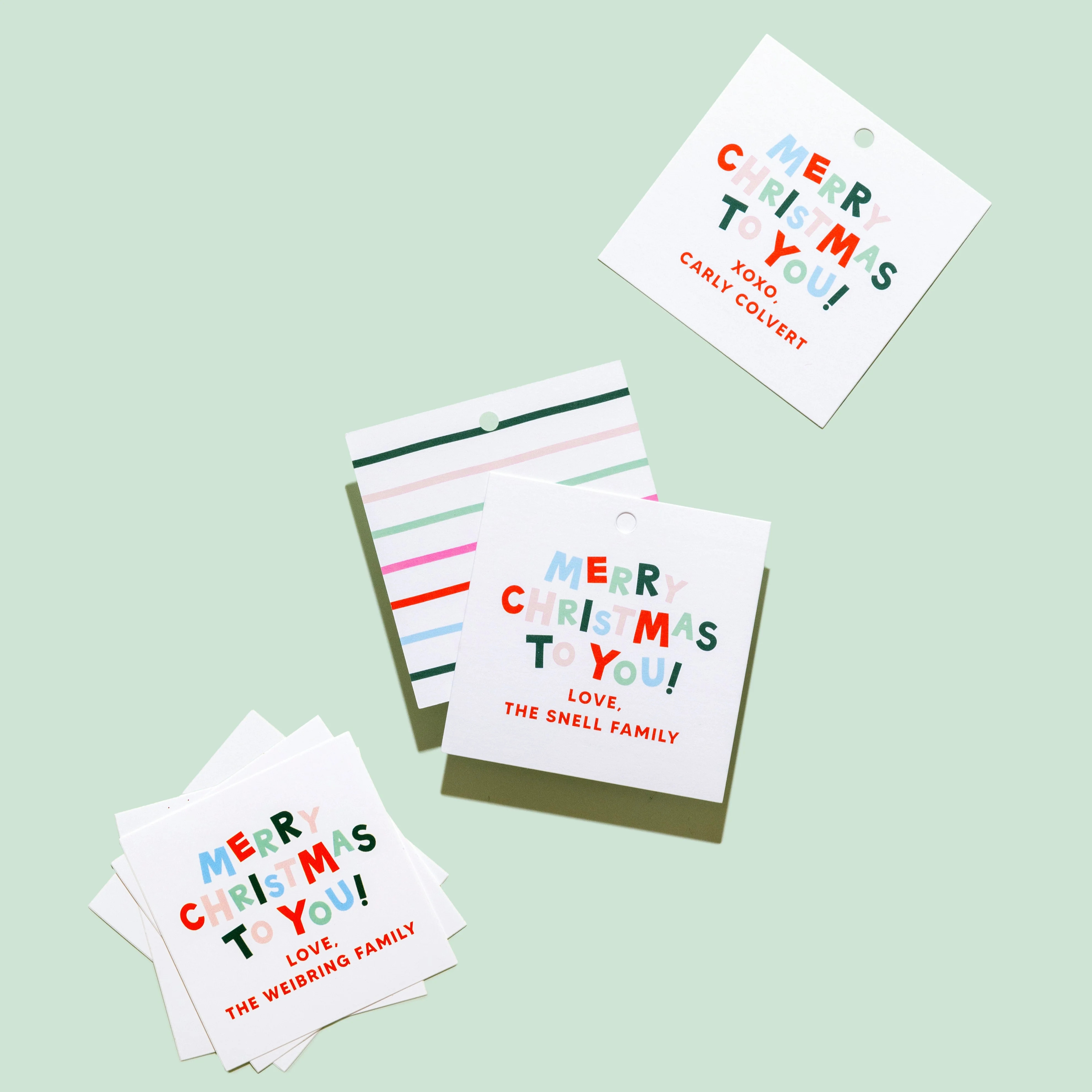 Merry Christmas Personalized Stickers & Tags - Holiday Gift Labels | Joy Creative Shop