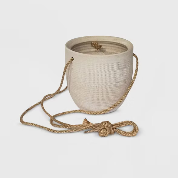 6" Textured Ceramic Hanging Planter White - Project 62™ | Target