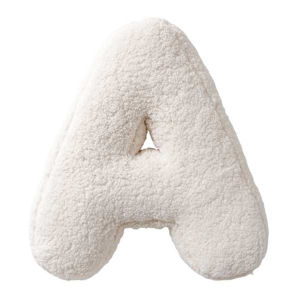White Sherpa Monogram Letter Pillow, A | At Home