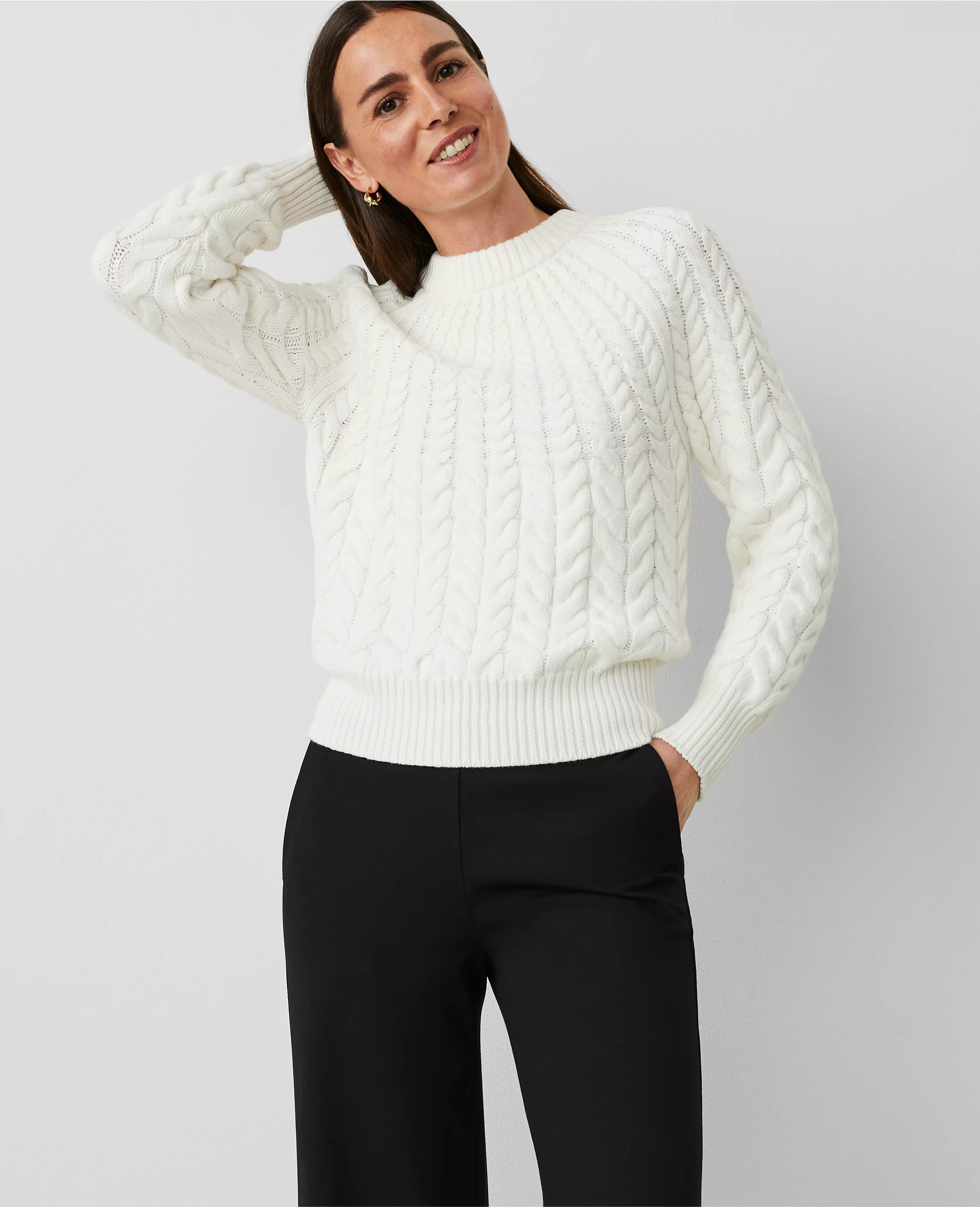 Cable Chunky Neck Sweater | Ann Taylor (US)