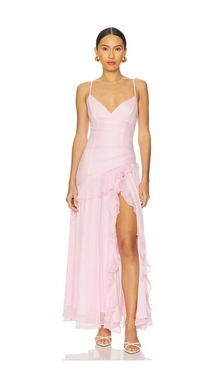 Yvanna Ruffle Maxi Dress in Soft Pink | Revolve Clothing (Global)