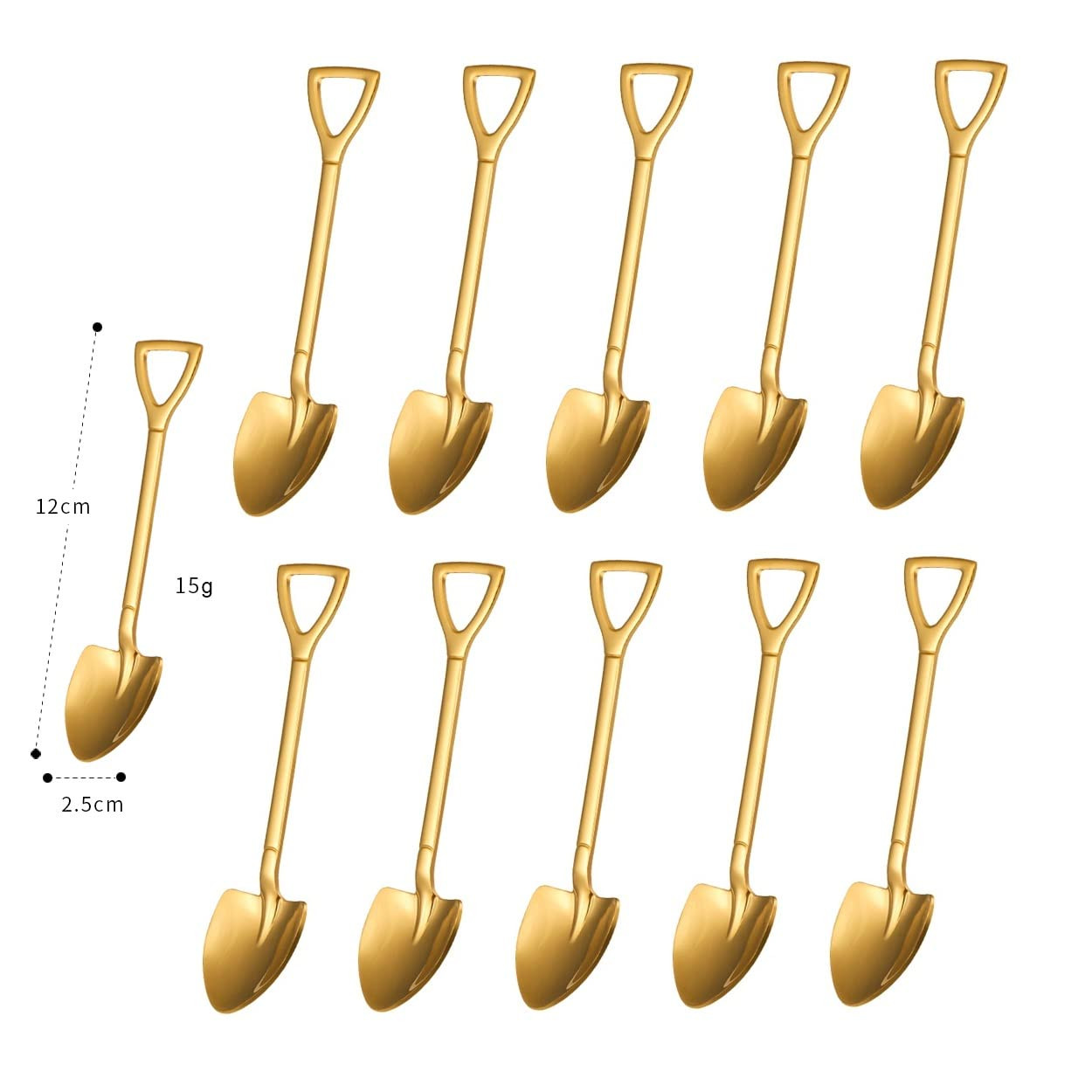 20 Pack Shovel Shape Demitasse Espresso Spoon, 4.7 Inches Stainless Steel Mini Coffee Spoons for ... | Amazon (US)