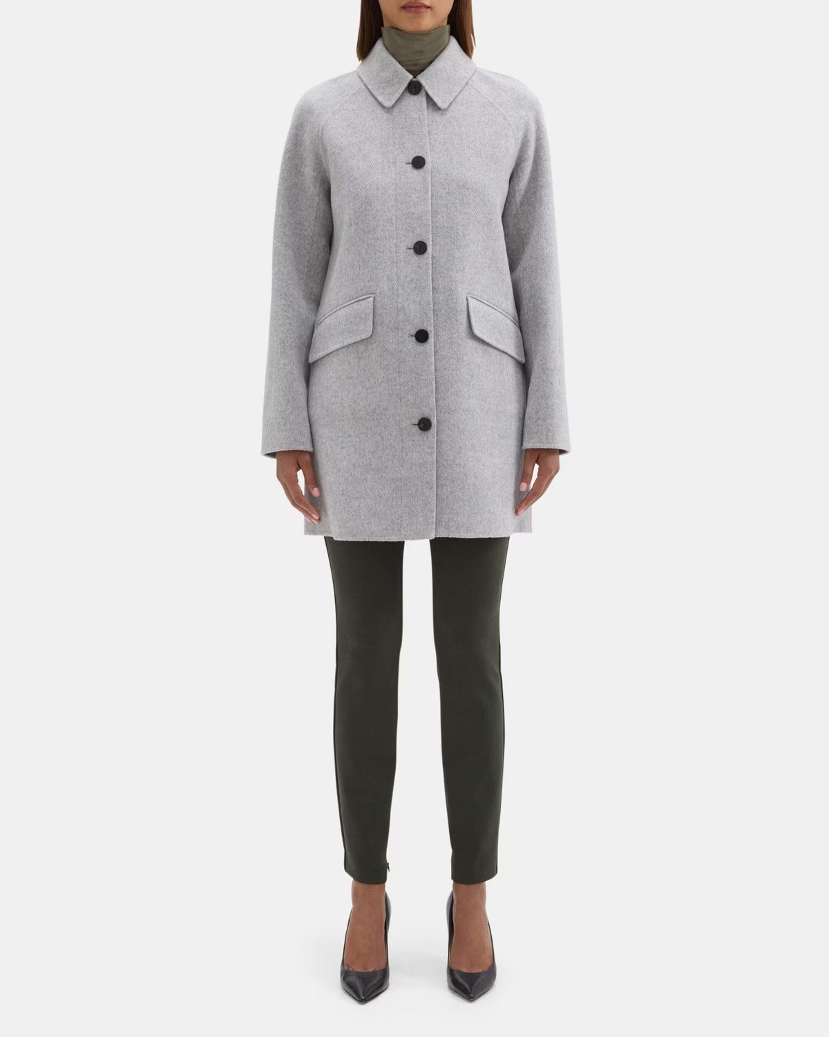 Caban Coat in Double-Face Wool-Cashmere | Theory Outlet