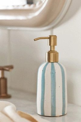 Striped Ceramic Soap Dispenser | Anthropologie (US)