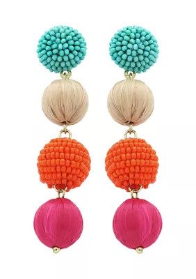 Belk Multi Linear Ball Earrings | Belk