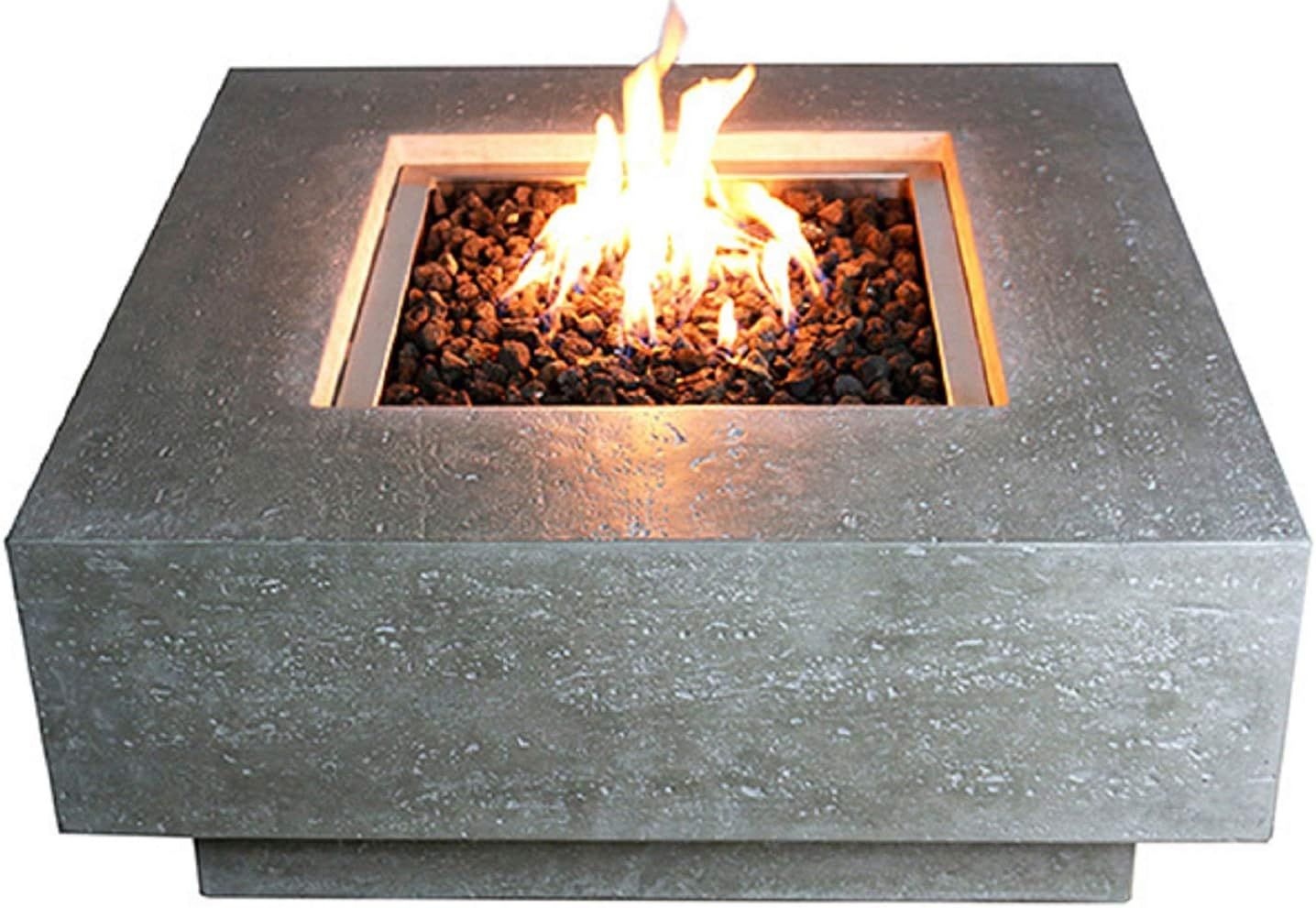 Elementi Manhattan Outdoor Fire Pit Table 36 Inches Square Firepit Concrete Patio Heater Electron... | Amazon (US)