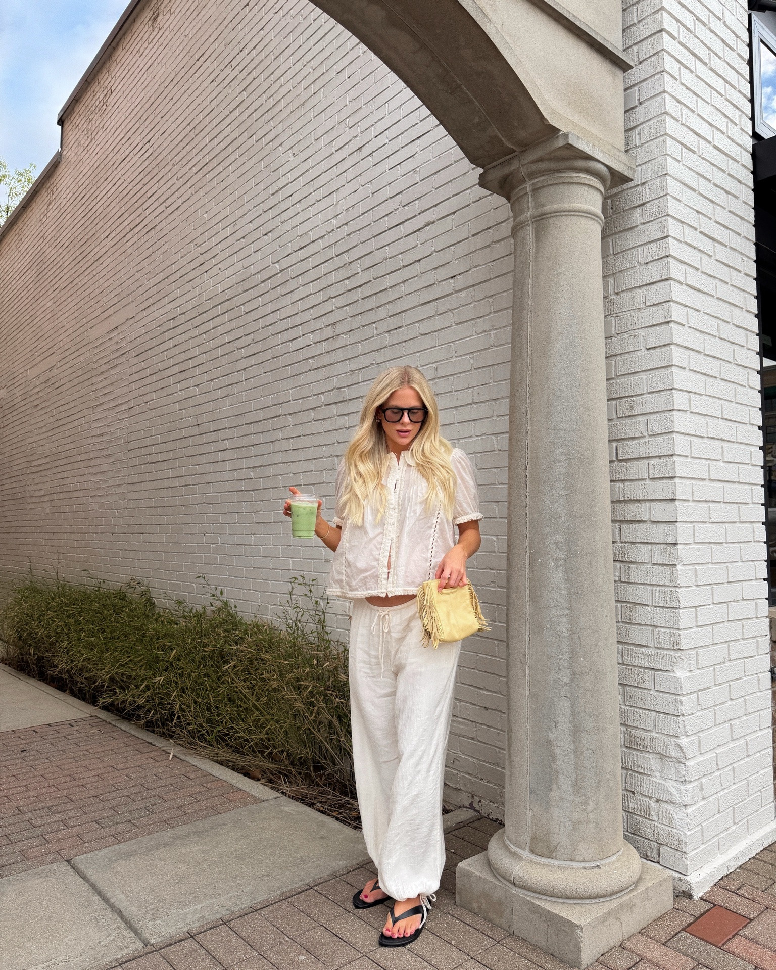 Code SHORTSAF for 15% off on top of their current sale! Wearing medium in top & bottoms (sized up for pregnancy), shoes run tts! #kathleenpost

Spring transition outfit, spring outfit 2026, bump friendly, pregnancy look,

#LTKootd #LTKBump #LTKSeasonal