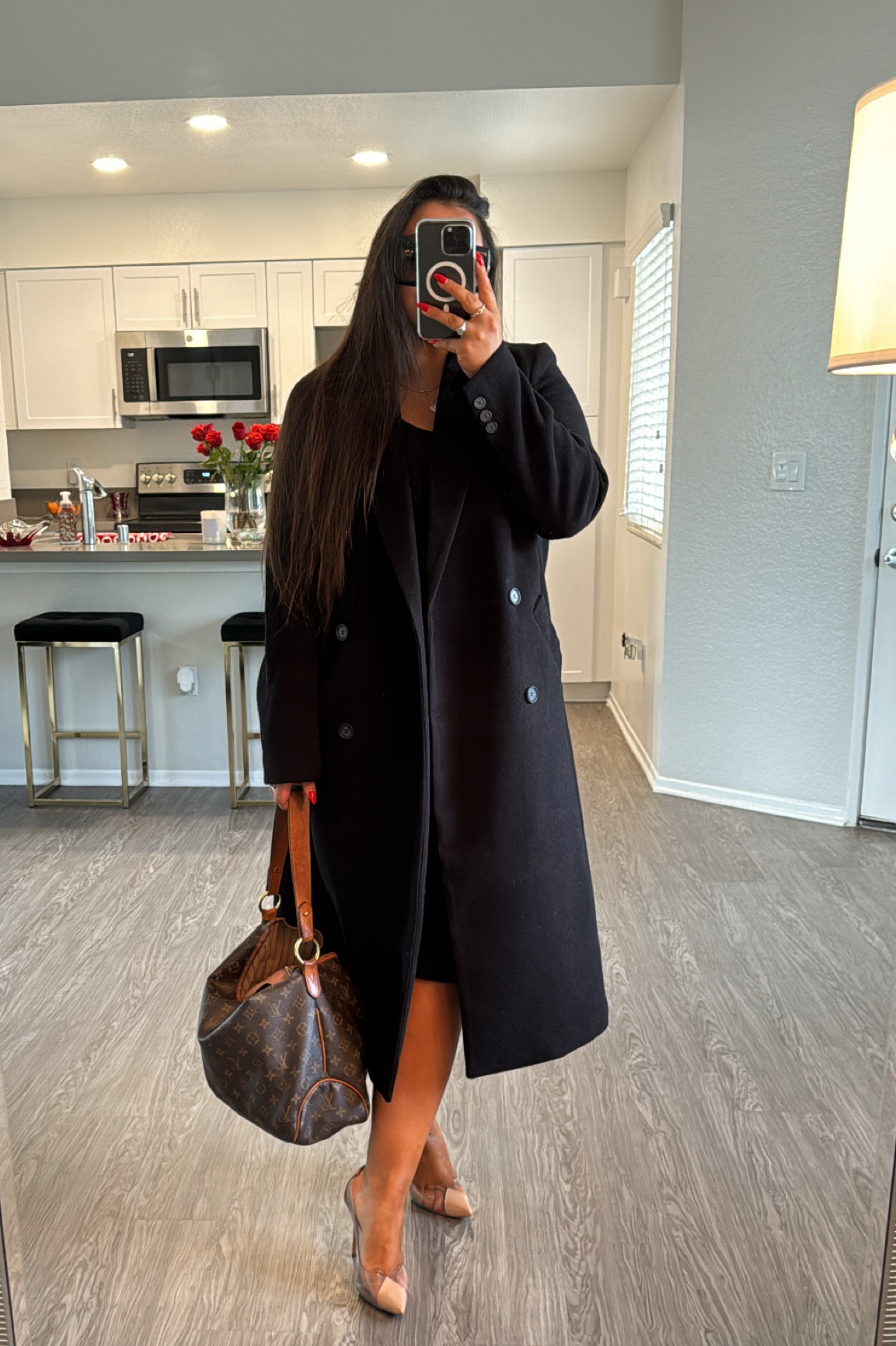 Winter workwear outfit 🖤
Coat is H&M oversized for wearing a medium could’ve worn a small
Pumps
Simple black outfit
LBD
Work outfit 
Winter outfits
Schutz Cendi heels

#LTKshoecrush #LTKfindsunder100 #LTKworkwear