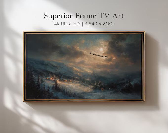 Frame TV Vintage Santa Sleigh Ride: Moody Christmas Art (digital Download) #1123 - Etsy | Etsy (US)