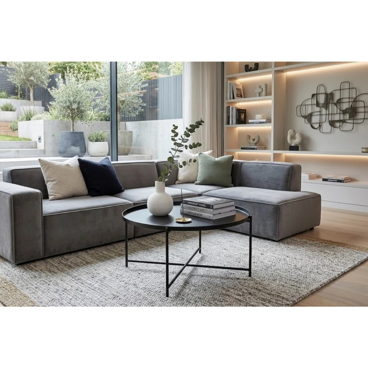 Rhonda Round Steel Coffee Table with Removable Tray Top | Wayfair North America