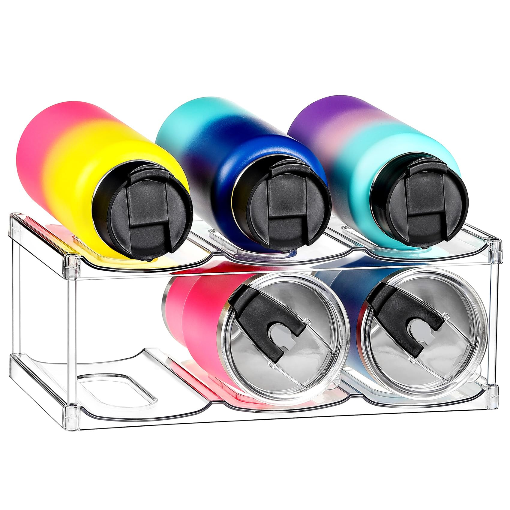 LARGER Compartment - Stackable Water Bottle Organizer Holder - for Stanley & Others' Large Tumble... | Amazon (US)