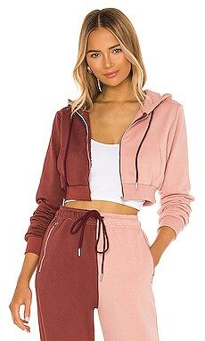 SUPERDOWN Renna Cropped Hoodie in Pink & Red from Revolve.com | Revolve Clothing (Global)