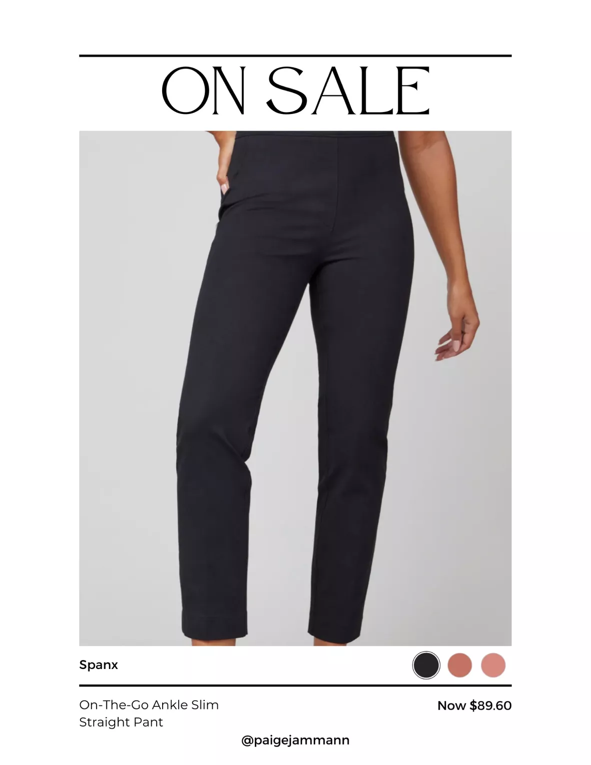Women's The Perfect Pant Slim Straight Pants Spanx Black Size XL