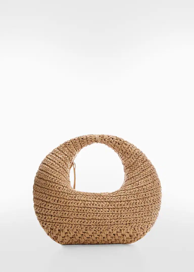 Round natural fibre bag | MANGO (UK)