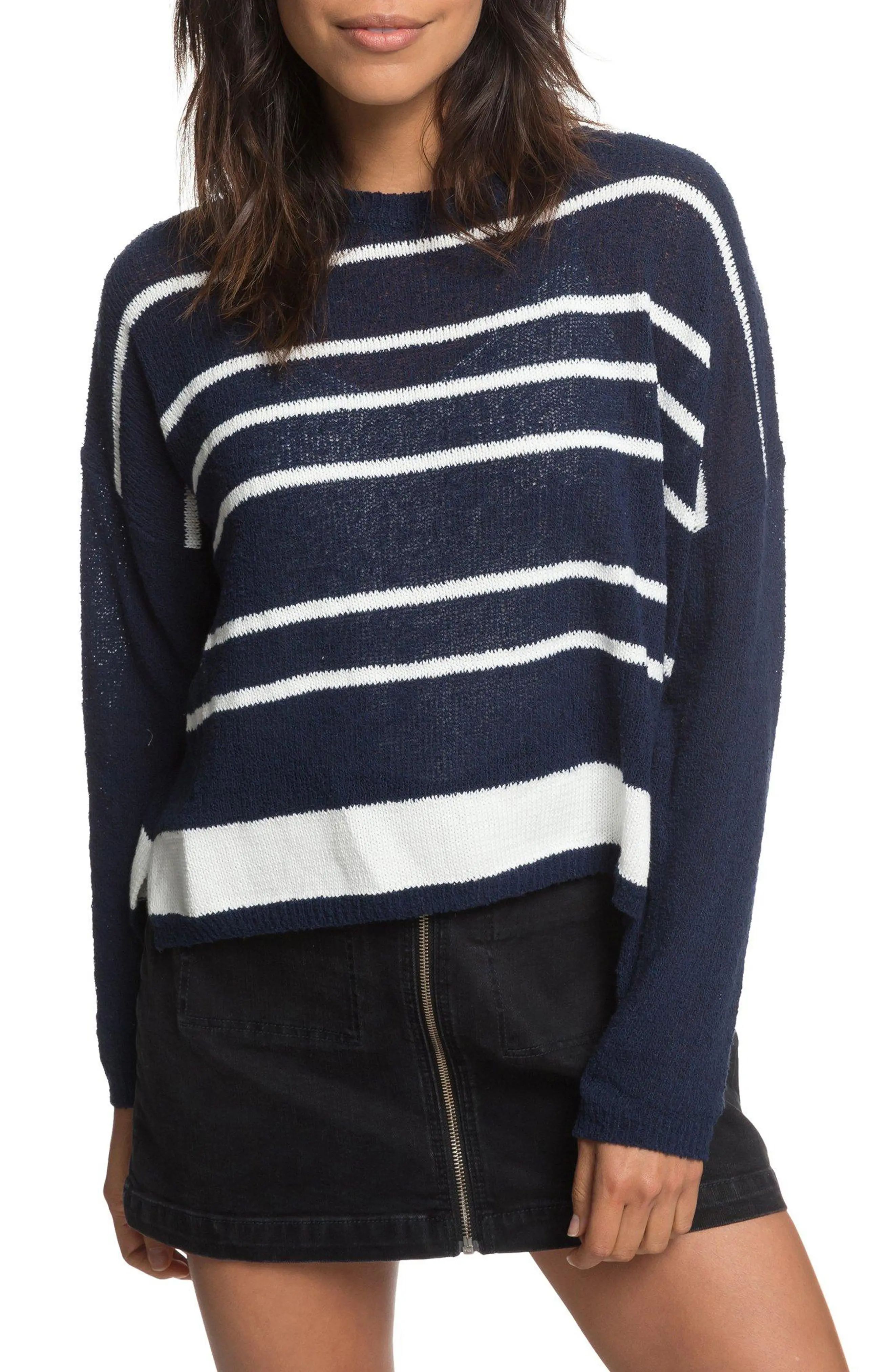 Roxy Variegated Stripe Boxy Sweater | Nordstrom