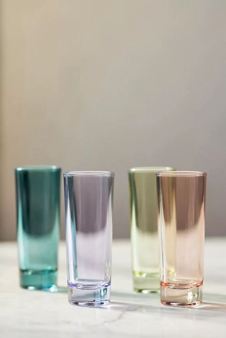 Party time! Love the idea that each friend can have their own colored shot glass! 