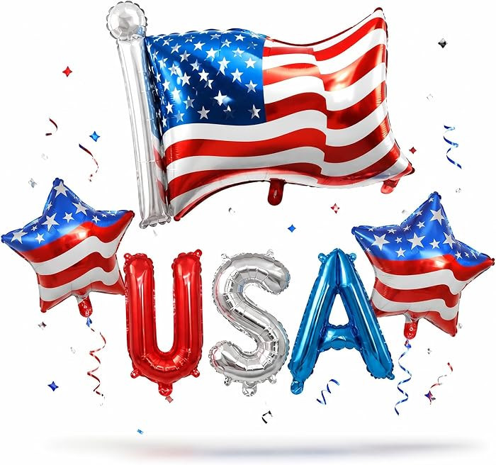 4th of July Decorations - Patriotic Independence Day Decorations, Red White and Blue American Fla... | Amazon (US)