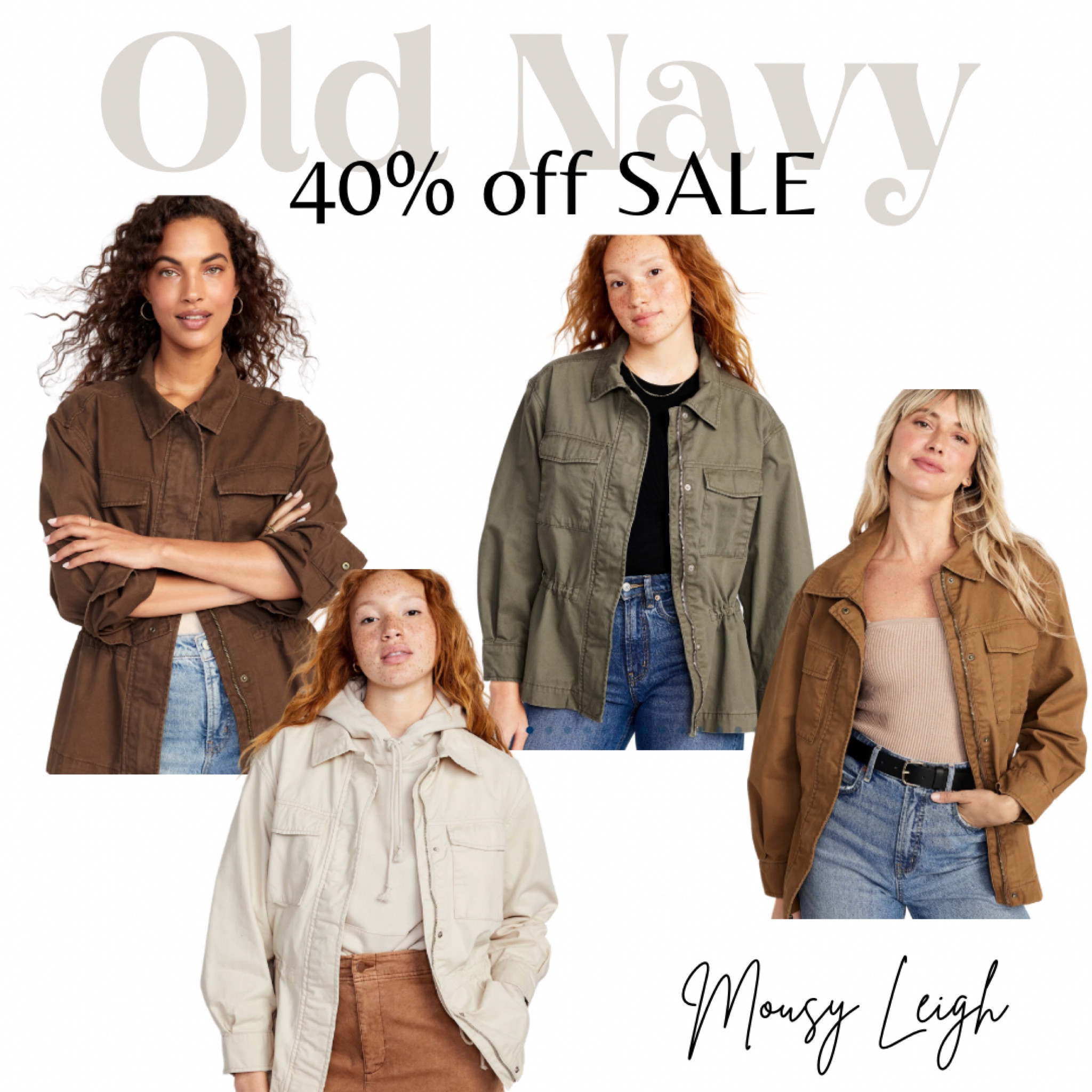 Amazing sale at Old Navy. Utility Jackets go fast. 

Army green, brown, tan, 

#LTKunder50 #LTKsalealert #LTKunder100