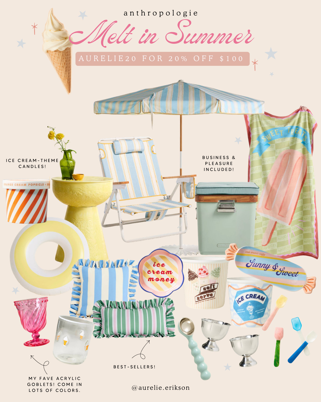 🍦 Entertaining season just got sweeter. I styled the dreamiest outdoor gathering pieces from Anthropologie — think playful tablescapes, charming serveware, and ice cream social vibes perfect for summer hosting. Use code AURELIE20 for 20% off $100+ (exclusions apply). ✨ #AnthroHome #OutdoorEntertaining #IceCreamSocial 

 #LTKSeasonal #LTKHome #LTKSaleAlert