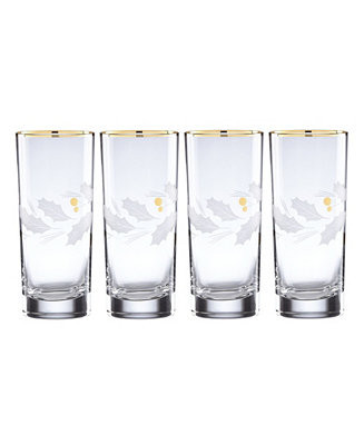 Lenox Holiday Gold 4-piece Highball Glass Set & Reviews - Glassware & Drinkware - Dining - Macy's | Macys (US)