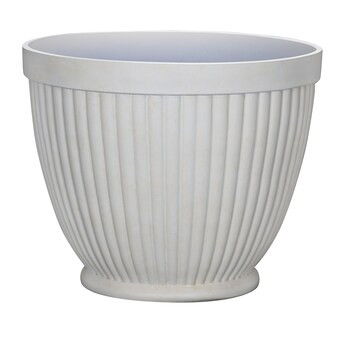 Ready Refill 13.19-in x 11.38-in Off-white Resin Planter with Drainage Holes | Lowe's