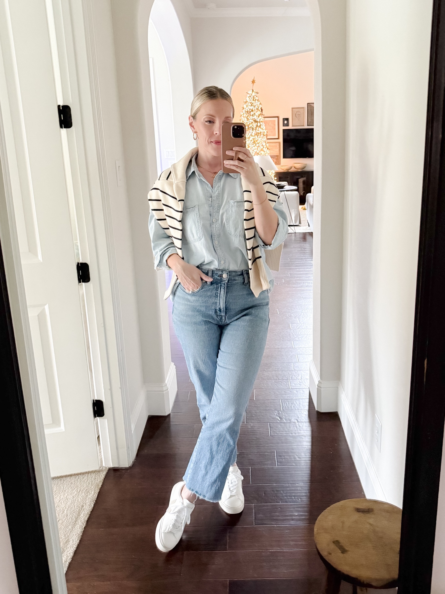 My favorite chambray button up that I wear all the time, year round, is currently $34.

I’ve cut them hem on my jeans to make them shorter and left them raw.



#LTKOver40 #LTKMidsize