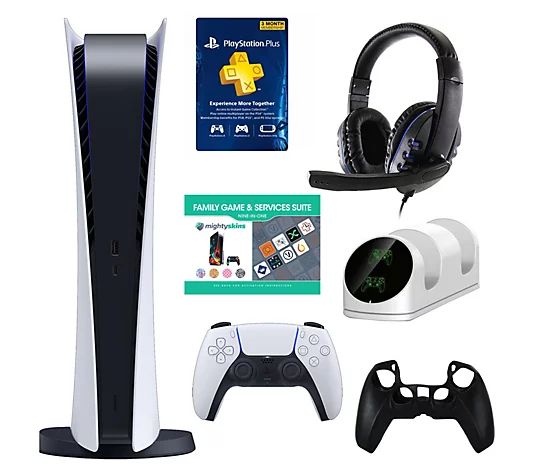 PS5 Digital Console w/ PSN Card, Accessories &Mega Voucher | QVC