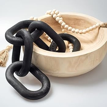 Amazon.com: Wood Chain Link Decor,Decorative Wood Chain Link for Coffee Table Decor,Boho Wood Kno... | Amazon (US)