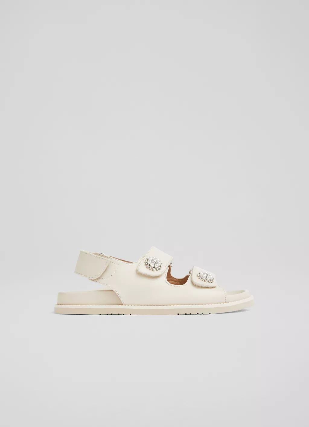 Remi Cream Leather Footbed Flat Sandals | L.K. Bennett (UK)