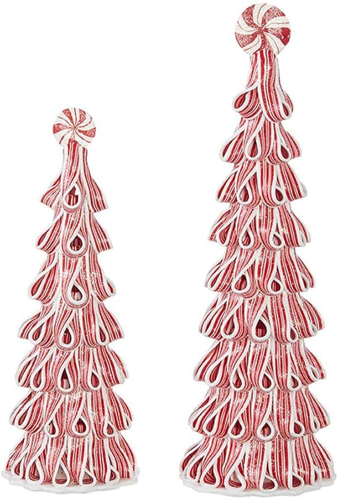 RAZ Imports Kringle Candy Co. 17.25" Ribbon Candy Tree, Set of 2 | Amazon (US)