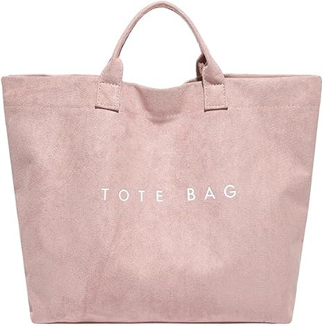 Suede Tote Bag for Women Tote Purse Letter Print Hobo Bag Handbag | Amazon (US)