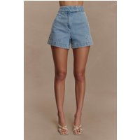 Kylee Embroidered Shorts / Mid Blue | MESHKI | XXL | MESHKI US