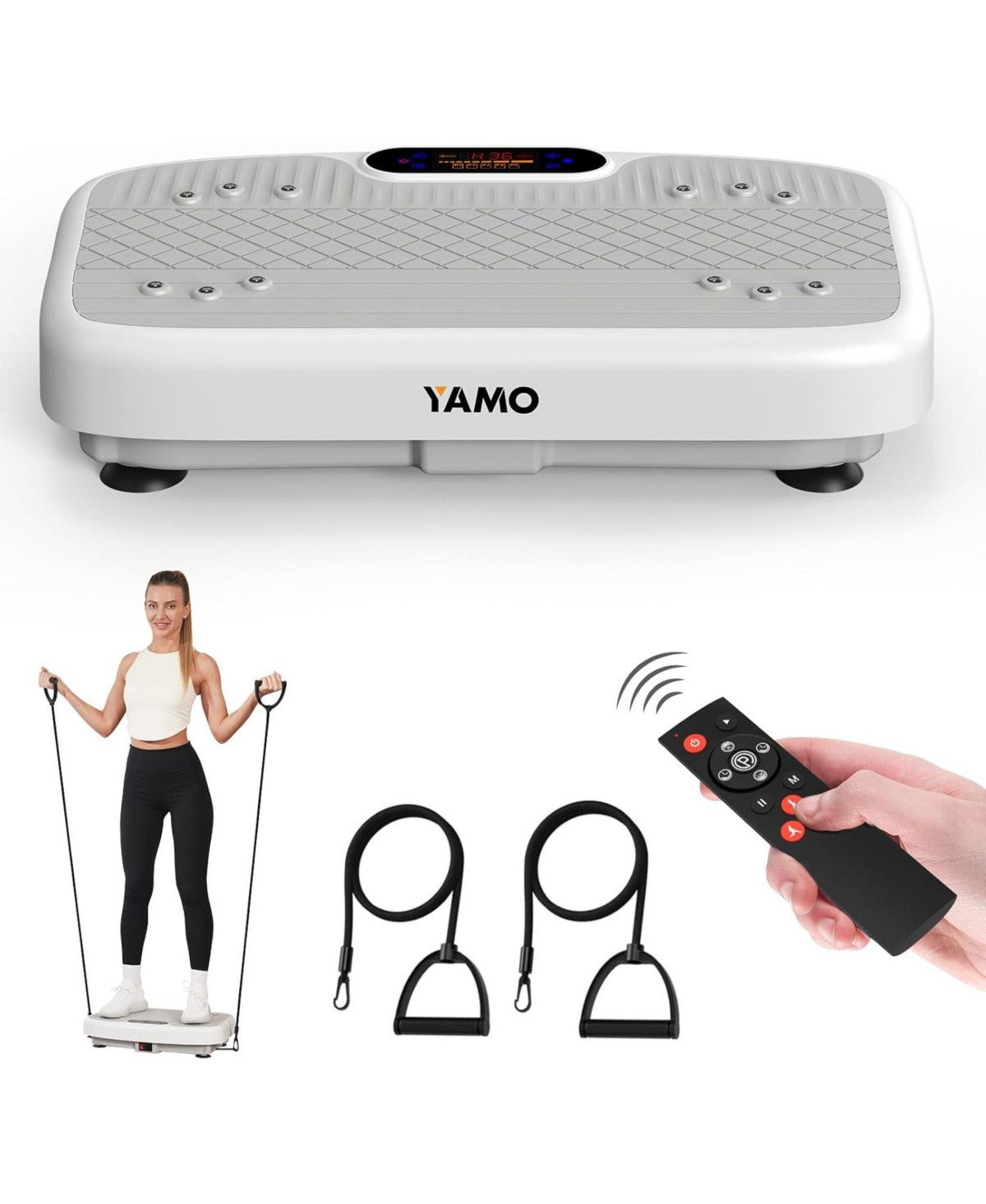 350lbs Capacity Vibration Plate Exercise Machine Vibrating Plate for Lymphatic Drainage & Weight Loss Whole Body Shaking Workout Fitness - Grey | Macy's