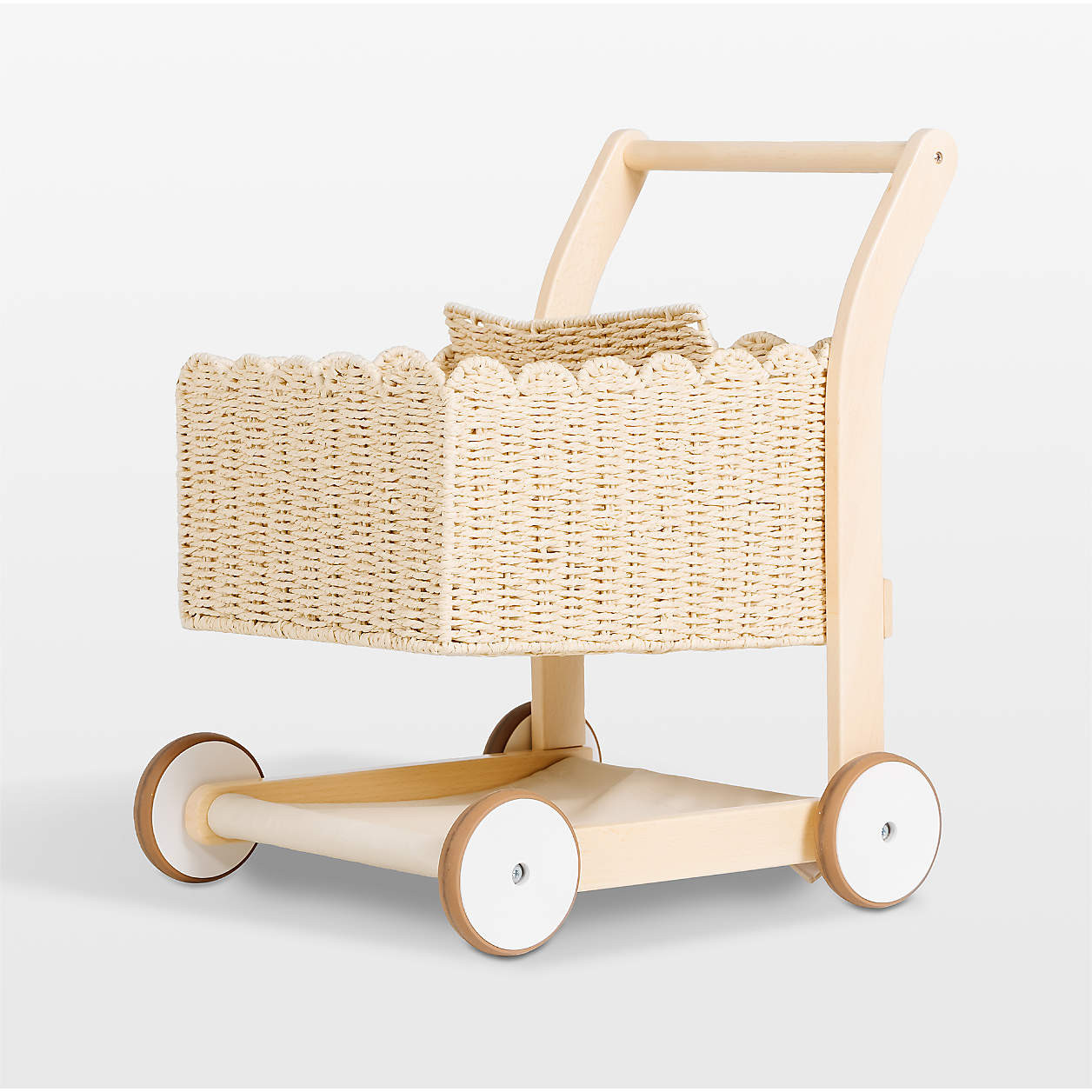 Gathre Toddler Wooden and Wicker Shopping Cart Toy + Reviews | Crate & Kids | Crate & Barrel