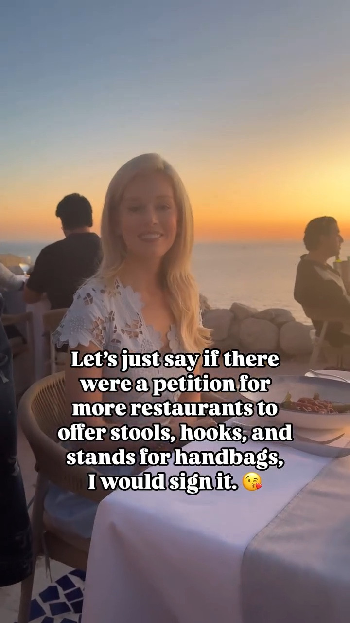 Who else is with me? 🙋🏼‍♀️

In all seriousness, the ideal spot for a handbag is not on a table. Only items that are needed for a meal, like plates, cutlery, glasses, and napkins, and decor, like candles, flowers, and other centerpieces, belong there. 🍽️

In a perfect world, restaurants would offer stands, stools, or hooks to safely hold bags during a meal, but when that’s not an option, putting a bag in your lap under your napkin or beside or behind you on our chair are options, too. Depending on the setting, you might consider hanging your bag on the back of your chair, too. 👛

dress: @mrselfportrait 
bag: @loefflerrandall 

#etiquette #modernmanners #modernetiquette #handbags #diningetiquette