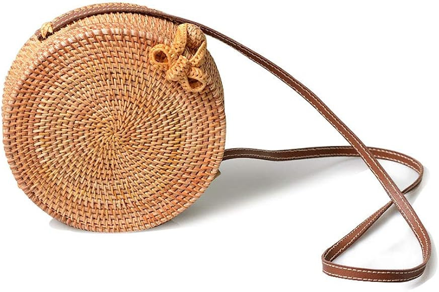 Women's Bali Rattan CrossbodyBags Handmade Straw Bags Bohemian Shoulder Bag | Amazon (US)