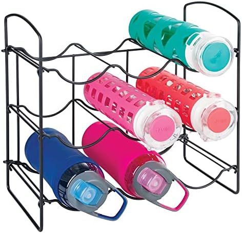 mDesign Metal Wire Free-Standing Water Bottle Rack - Storage Organizer for Kitchen Countertops, Matt | Amazon (US)