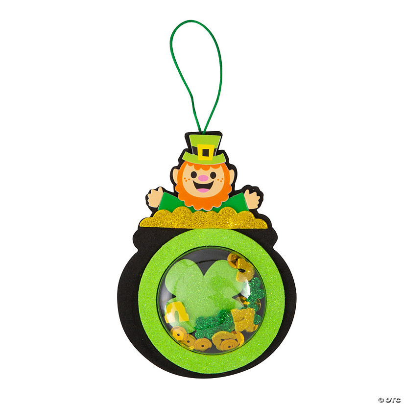 4 1/2" x 5 1/2" St. Patrick’s Day Leprechaun Shaker Ornament Foam Craft Kit - Makes 12 | Oriental Trading Company