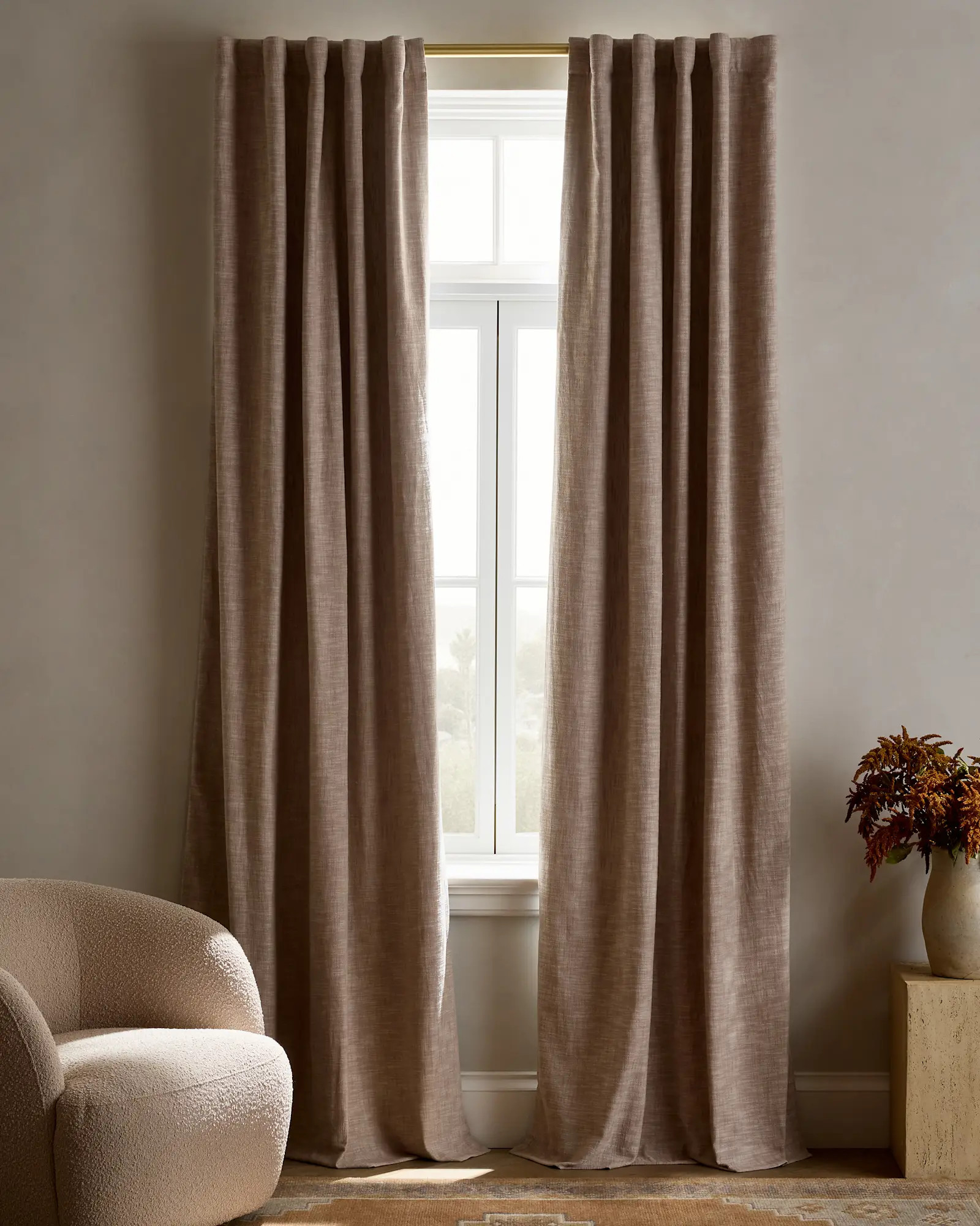 Textured Cotton Room Darkening Curtain | Quince