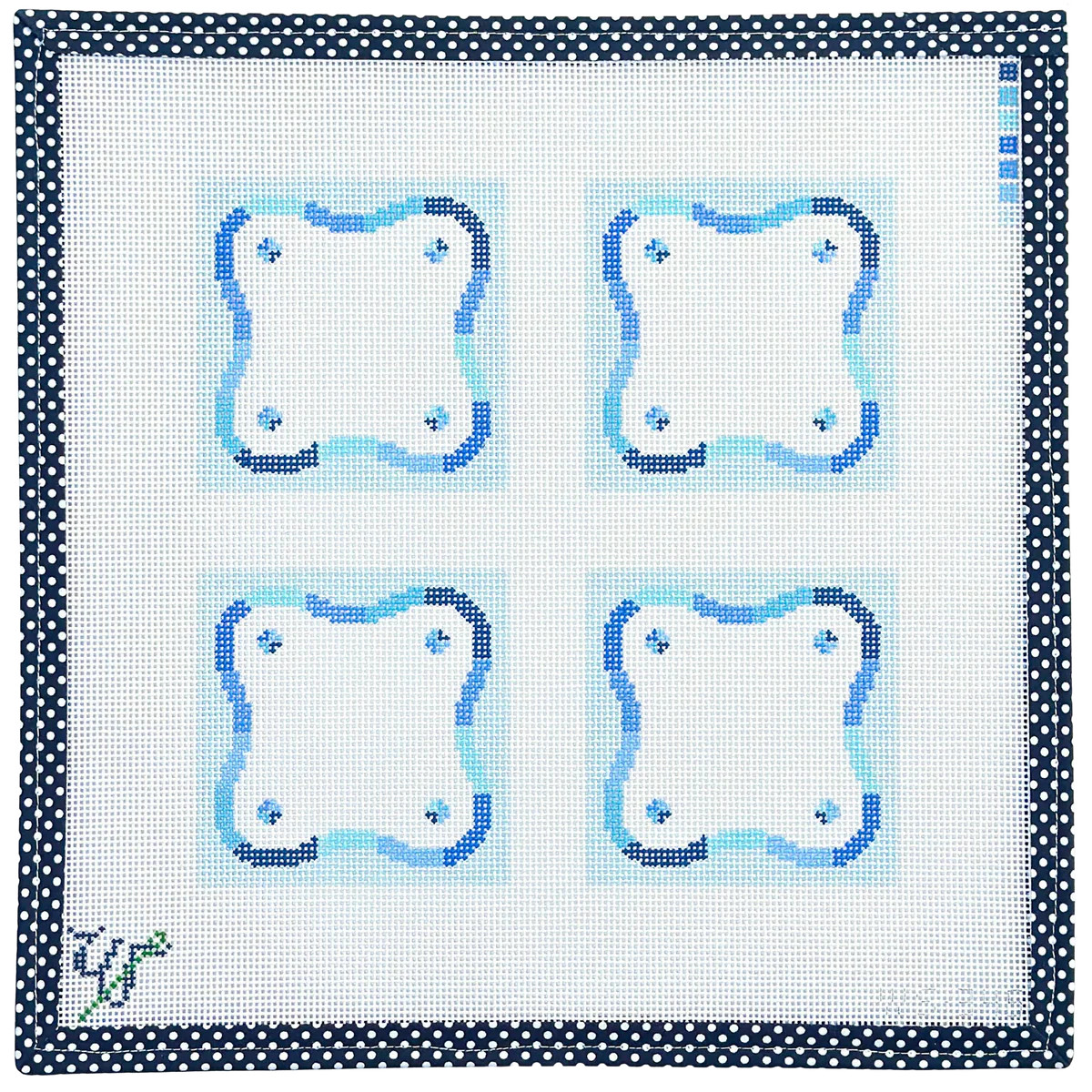 Blue Squiggle Coasters | Wipstitch