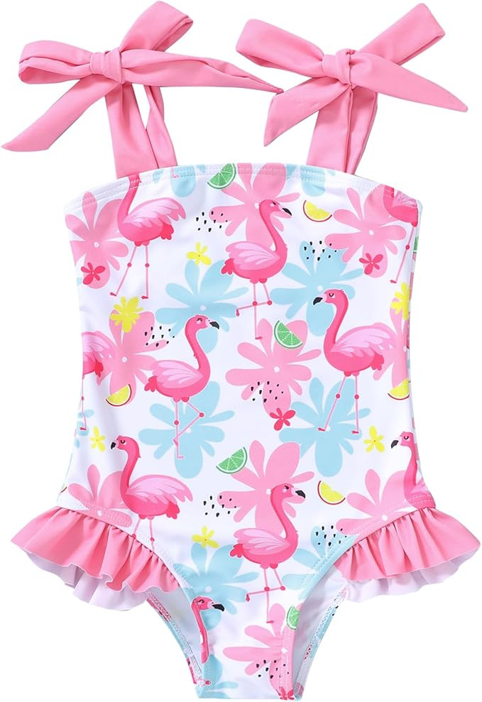YOUNGER TREE Toddler Swimsuit Girl Color Block Stripe One-Piece Swimwear Baby Girl Bathing Suits | Amazon (US)