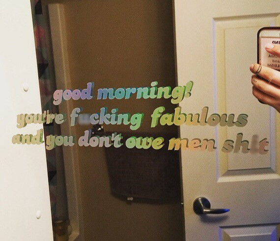You don't owe men shit mirror decal / Feminist vinyl decal / permanent vinyl decal / Mirror decal... | Etsy (US)