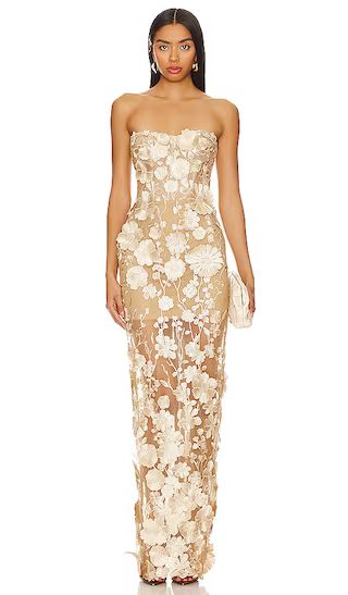 Jasmine Maxi Dress in Gold & Floral | Revolve Clothing (Global)