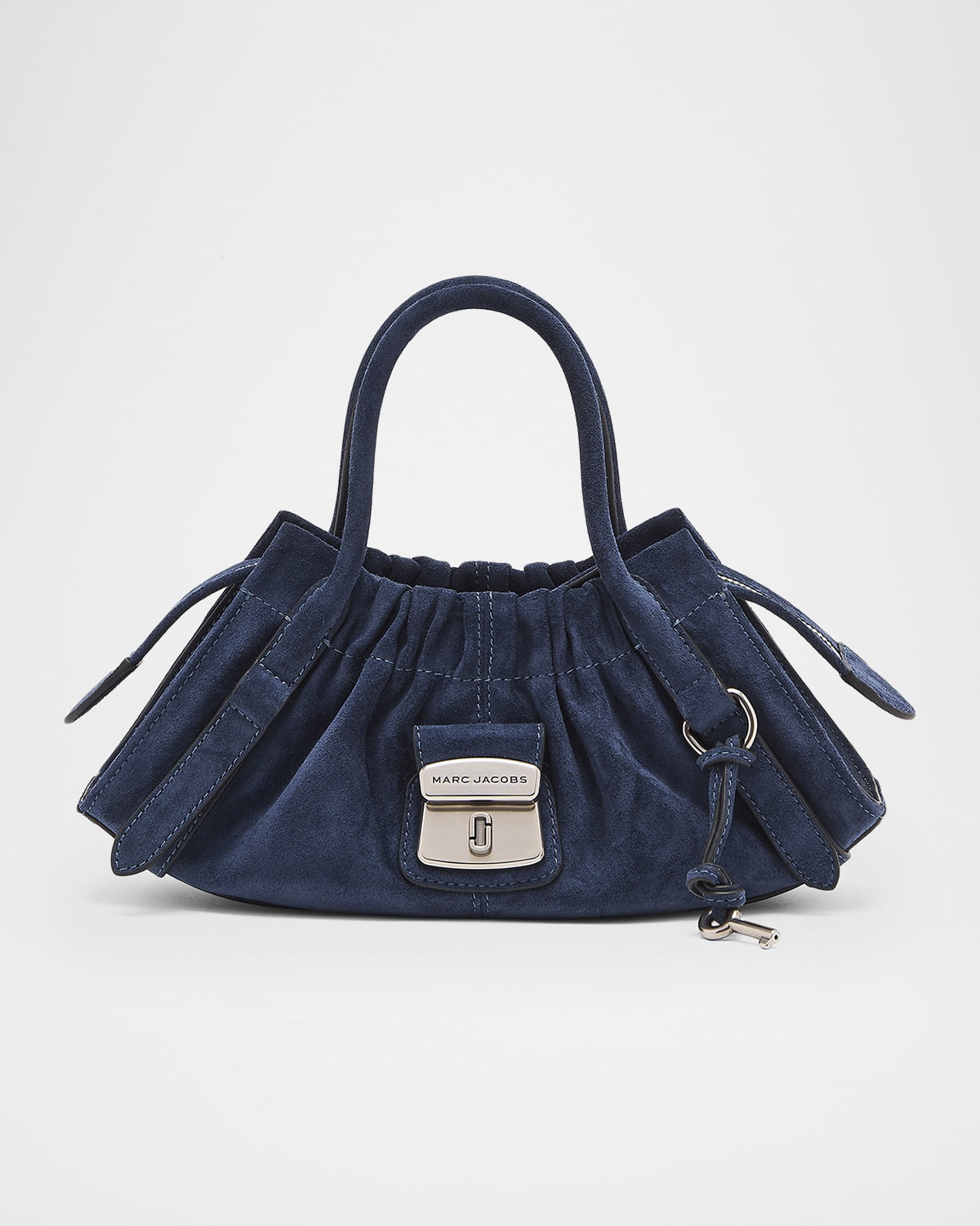 The Cristina Small Ruched Suede Satchel Shoulder Bag | Neiman Marcus