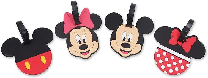 4 Pcs Set Mickey Minnie Silicone Travel Luggage Baggage Identification Labels ID Tag for Bag Suit... | Amazon (US)