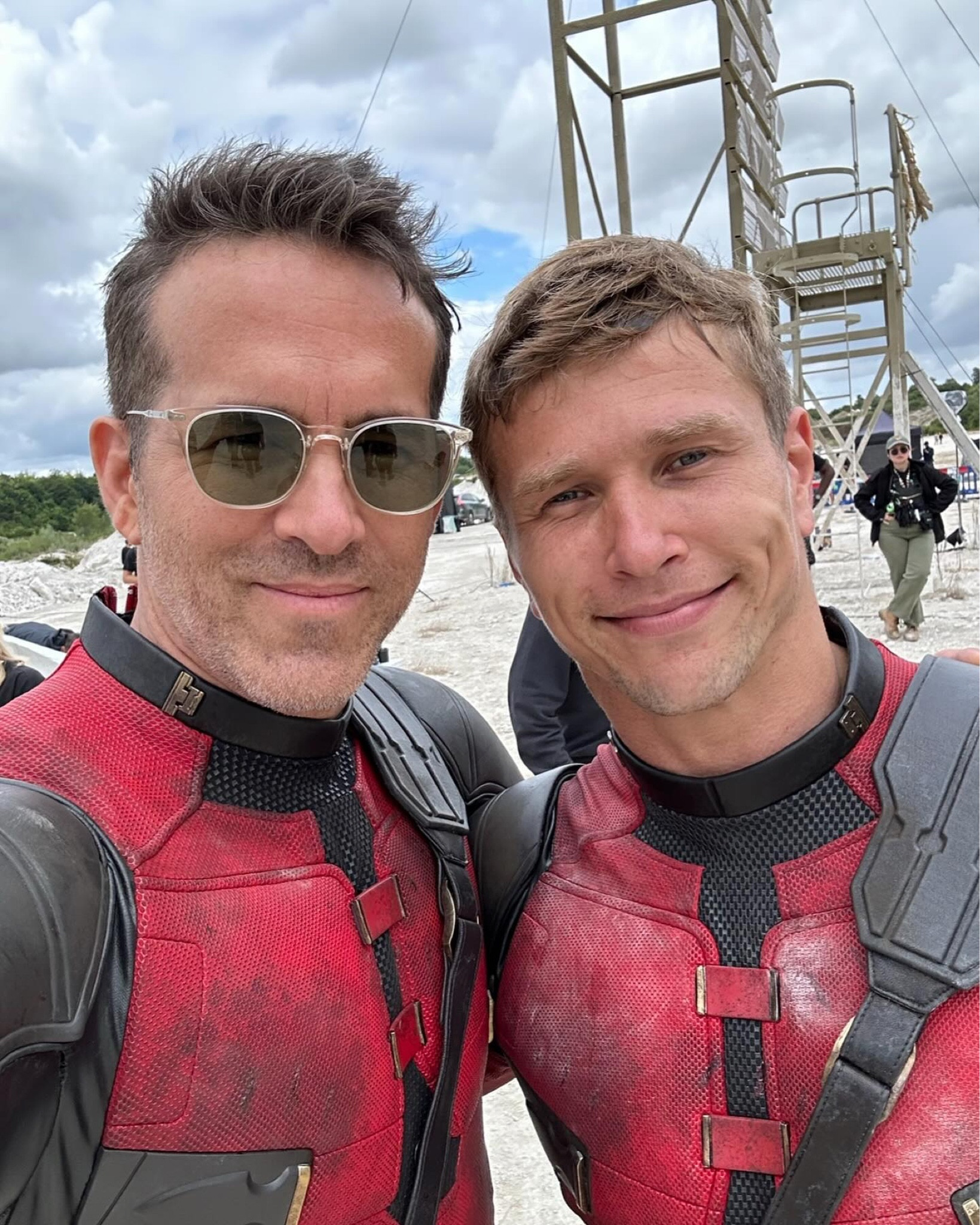 Ryan Reynolds wore Oliver Peoples sunglasses on the set of Deadpool & Wolverine between filming scenes  

#LTKMens #LTKOver40 #LTKStyleTip